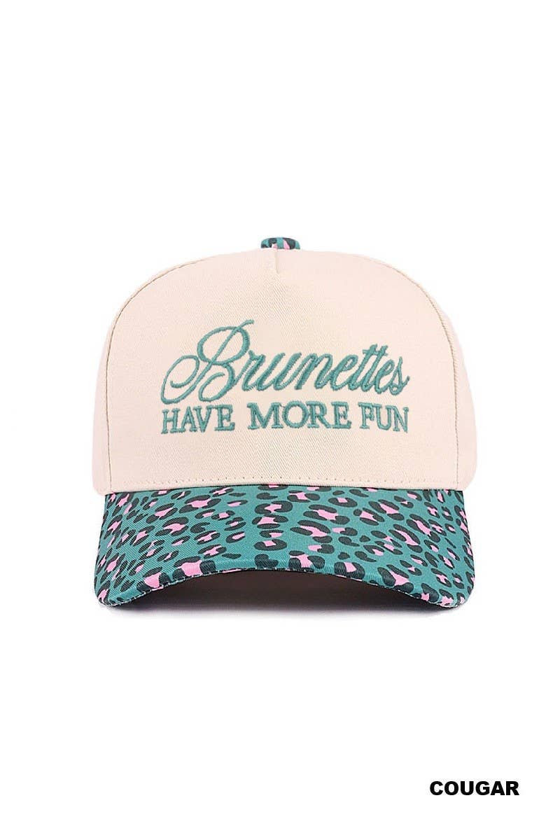 Brunettes Have More Fun Two-tone Canvas Cotton Cap
