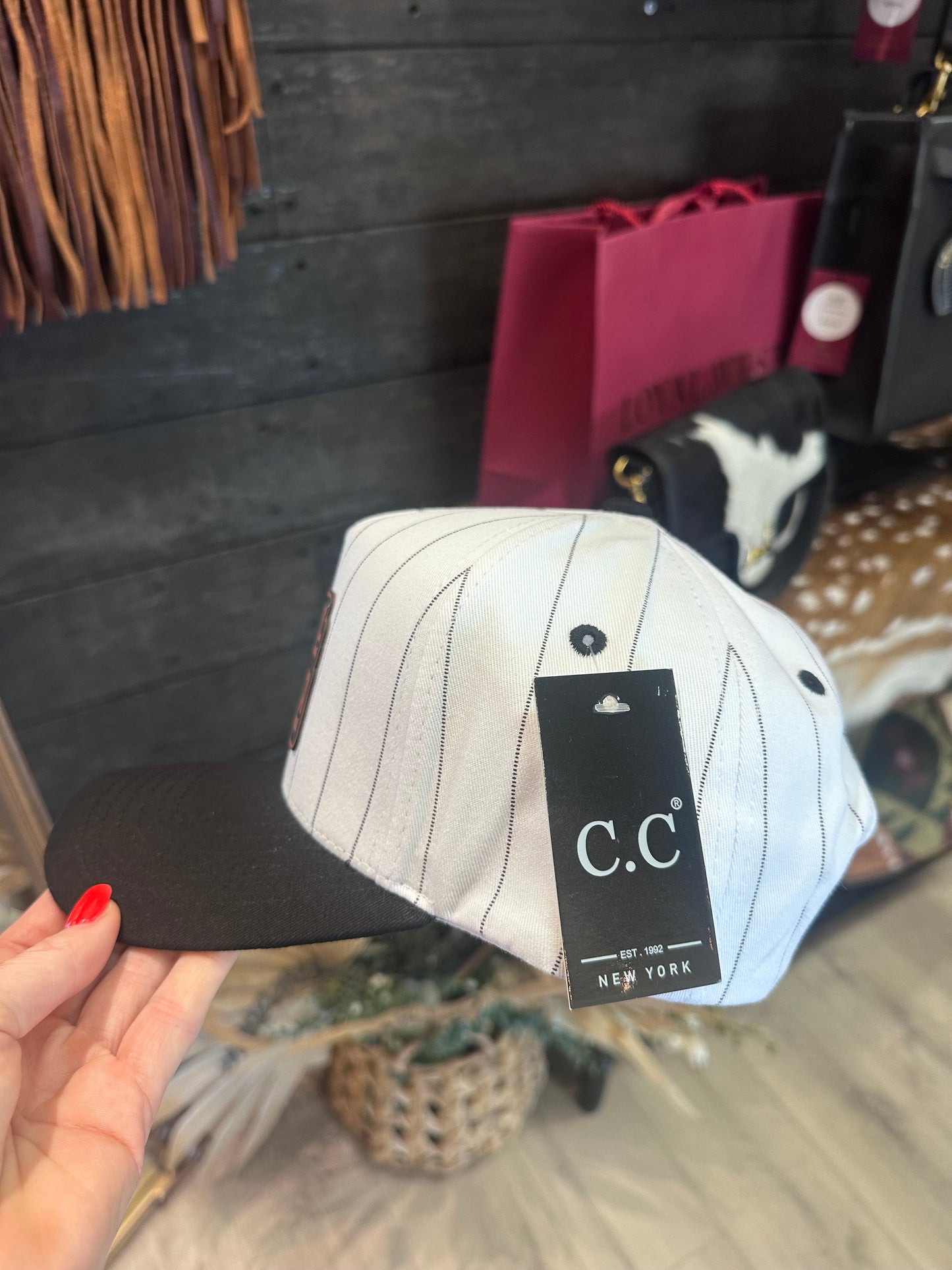 Baseball Mama leather patch hat