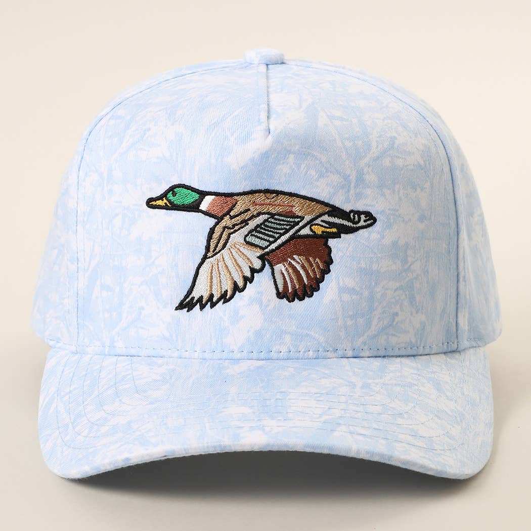 Flying Mallard Duck Embroidered Camo Trucker Hat