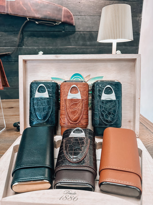 “The Cuban” gator wrapped cigar travel case