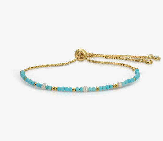 Delicate stone pulley bracelet