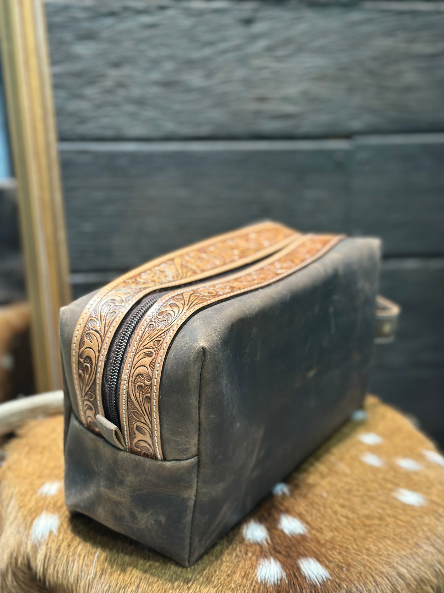 Tooled boot stitch toiletry