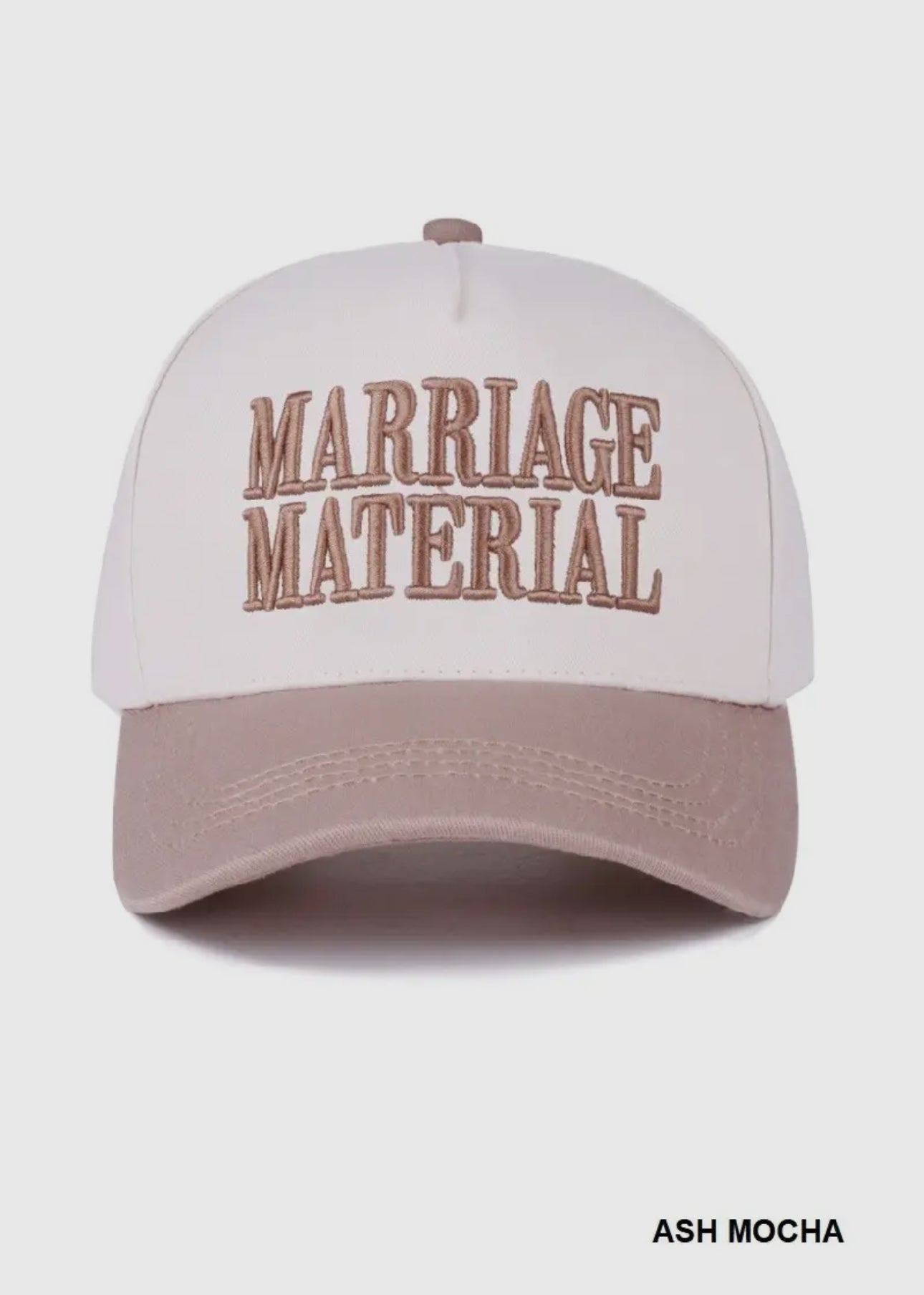 Marriage material two tone canvas cap