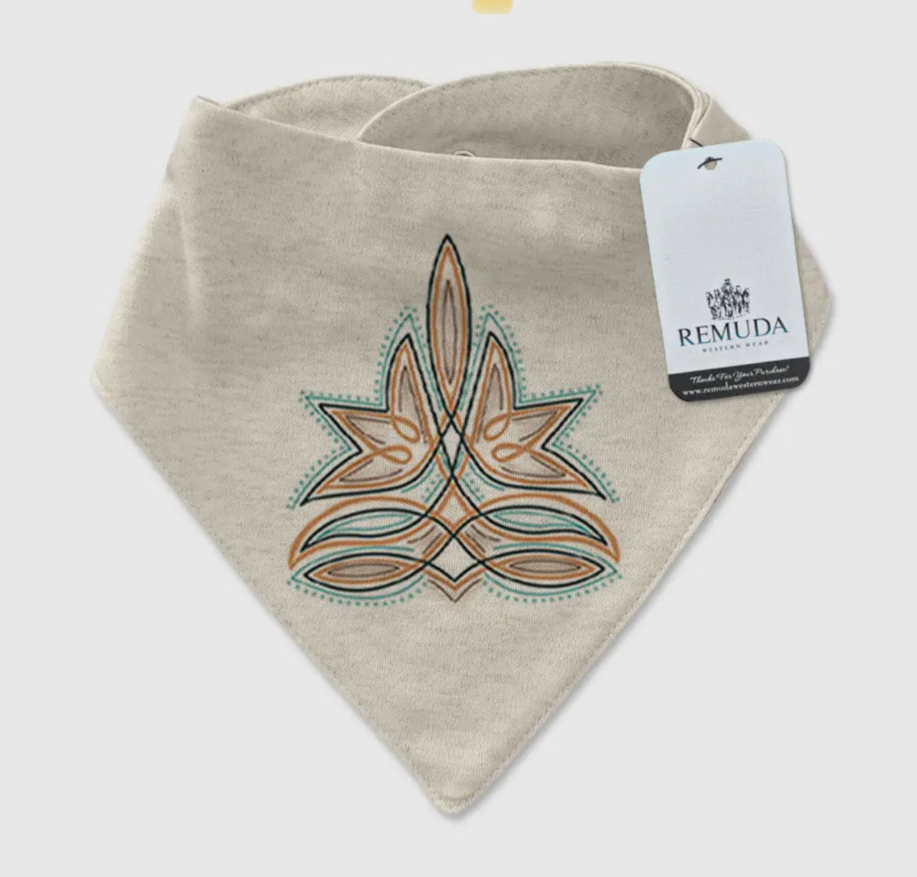 Western boot stitch bandana bib