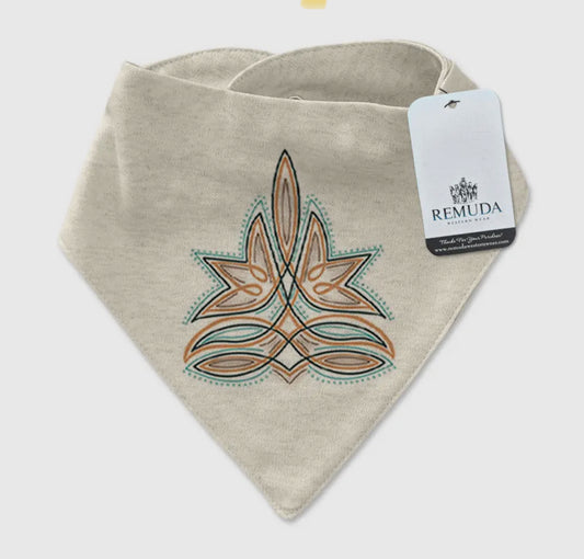 Western boot stitch bandana bib