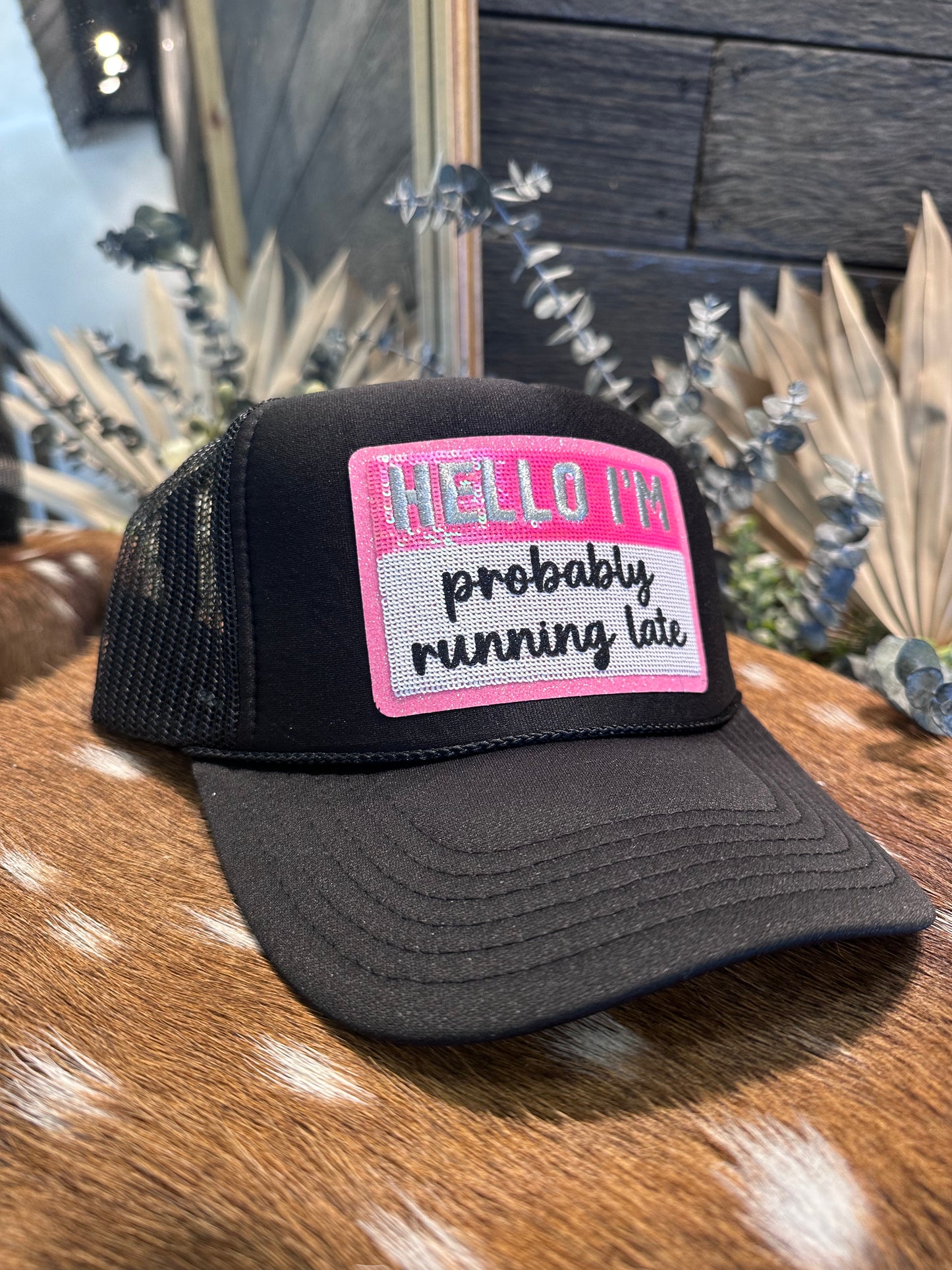“Hello im… probably running late” foam trucker