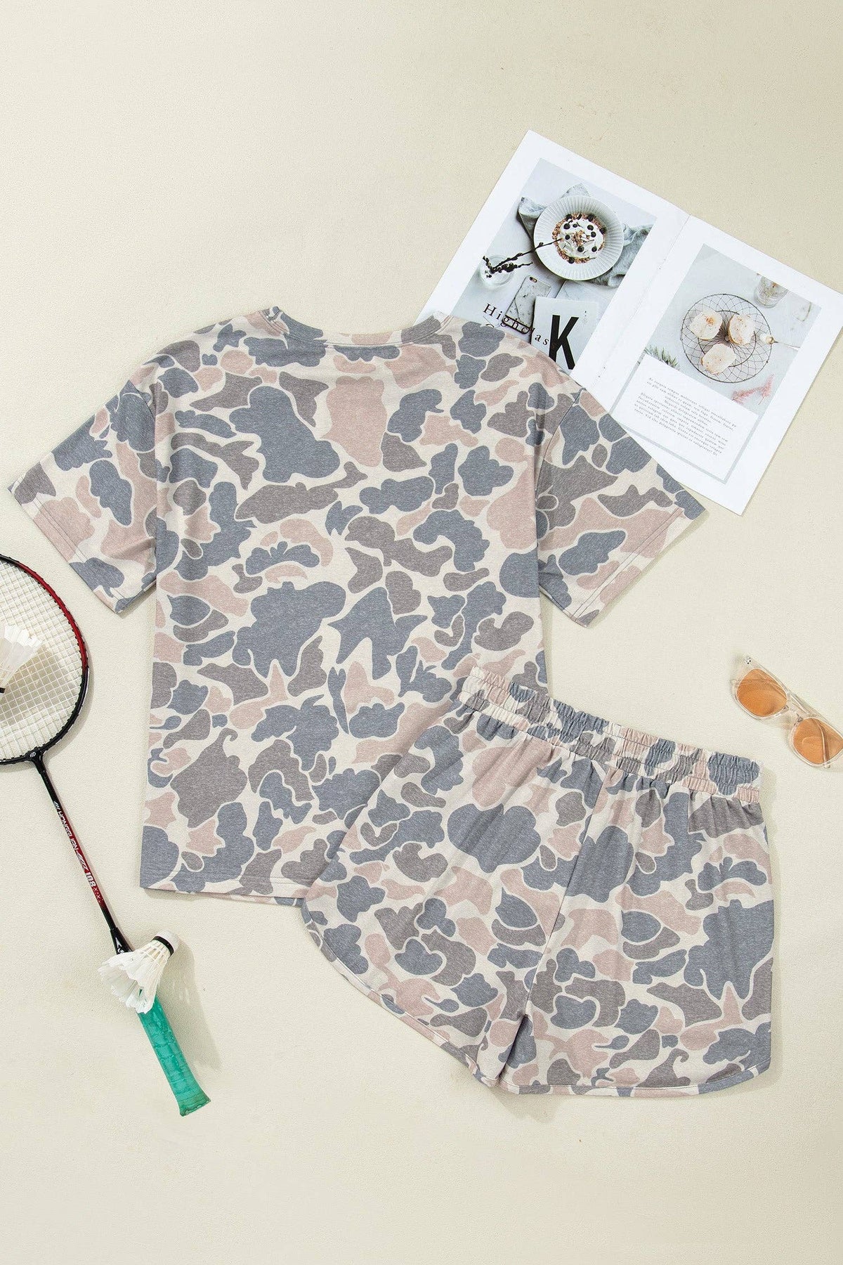 Weekend at the Ranch Camo Short Sleeve Tee & Drawstring Shorts Set