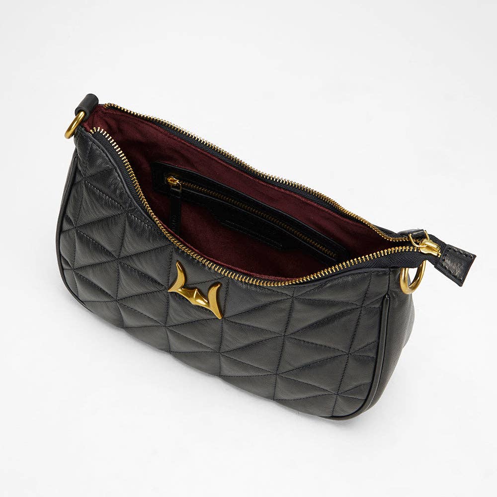 “Loyal West Jolene” Quilted Leather Bag-Black