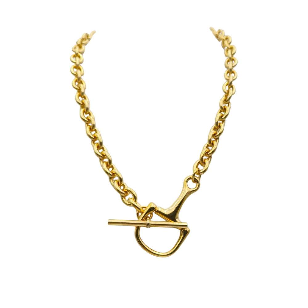 The Heiress Horse Bit Toggle Necklace 18k Gold
