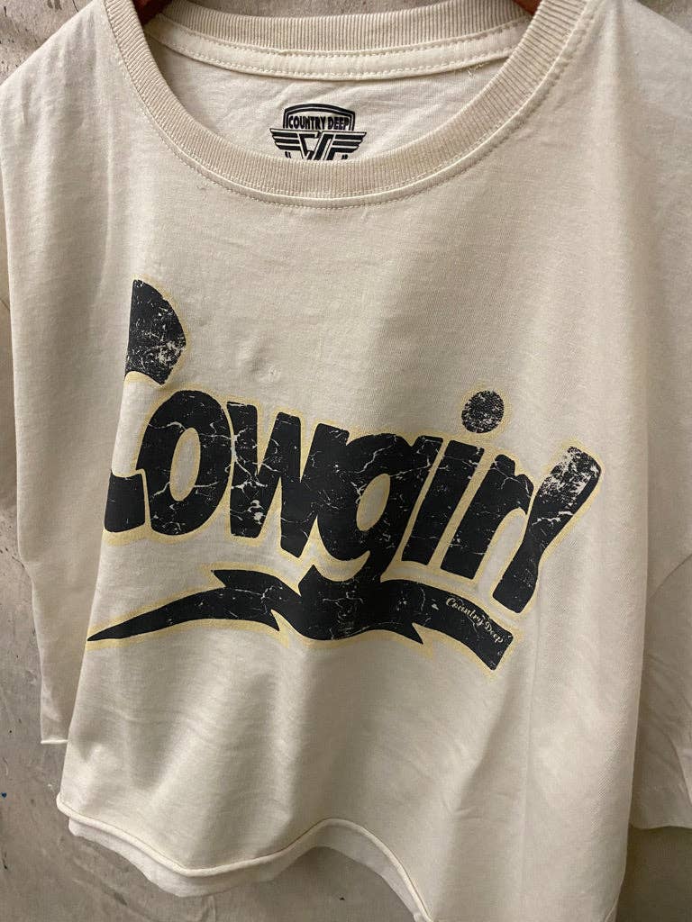 Cowgirl Rocks Vintage Relaxed Crop T-shirt