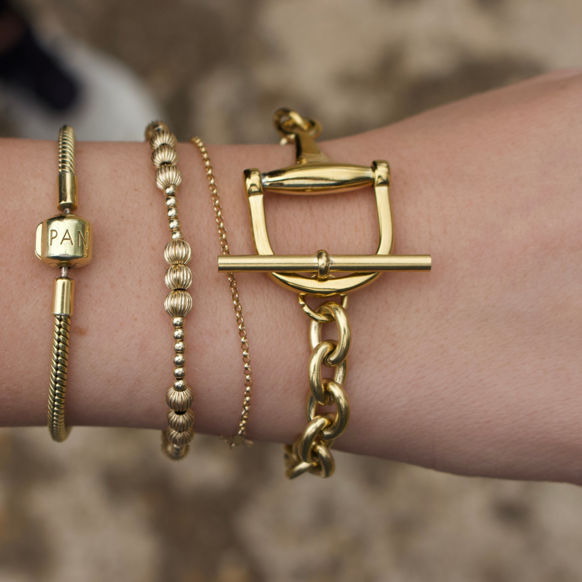 The Lexington Horse Bit Toggle Bracelet 18K Gold