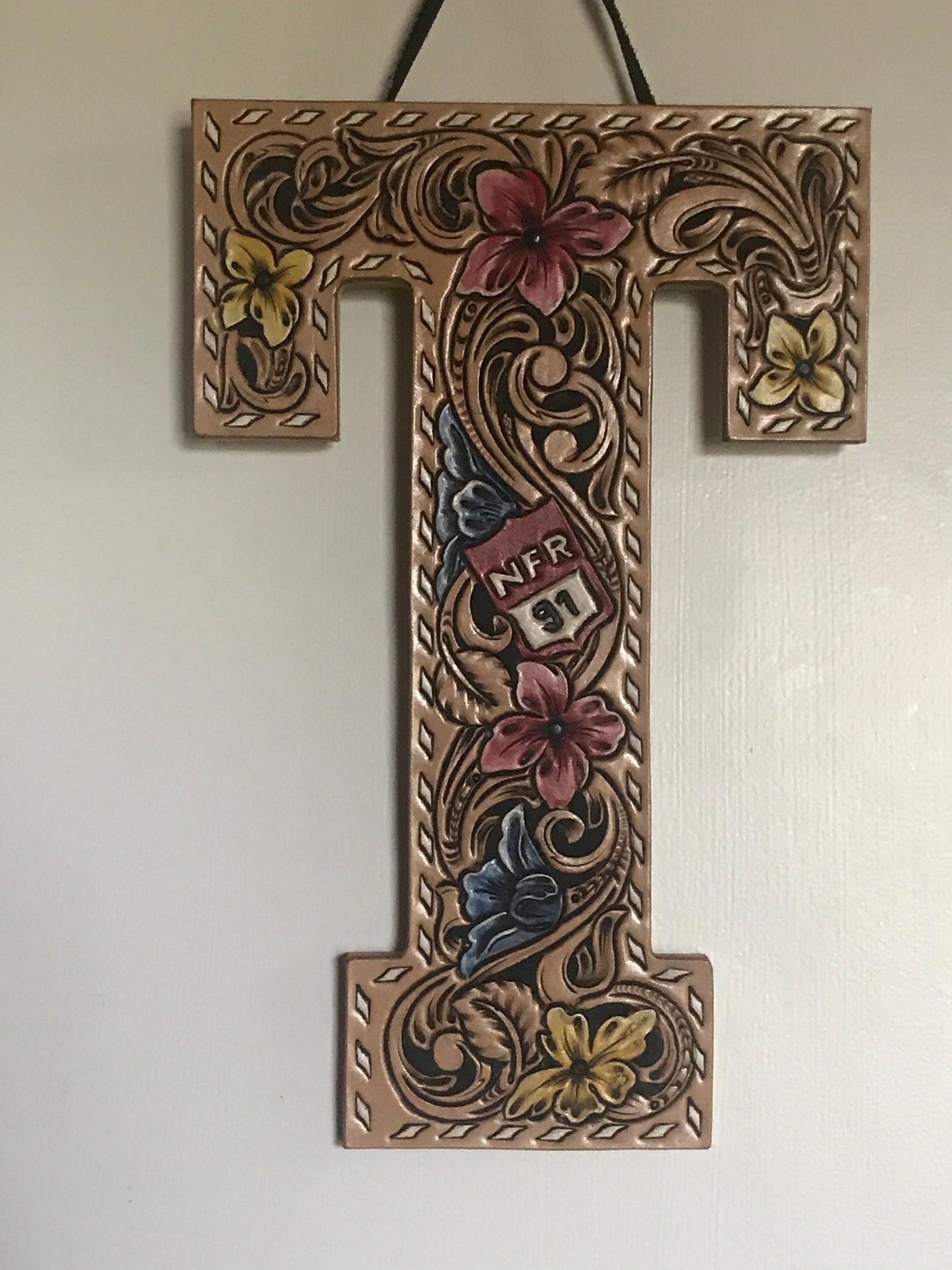 CUSTOM tooled letter wall hanger