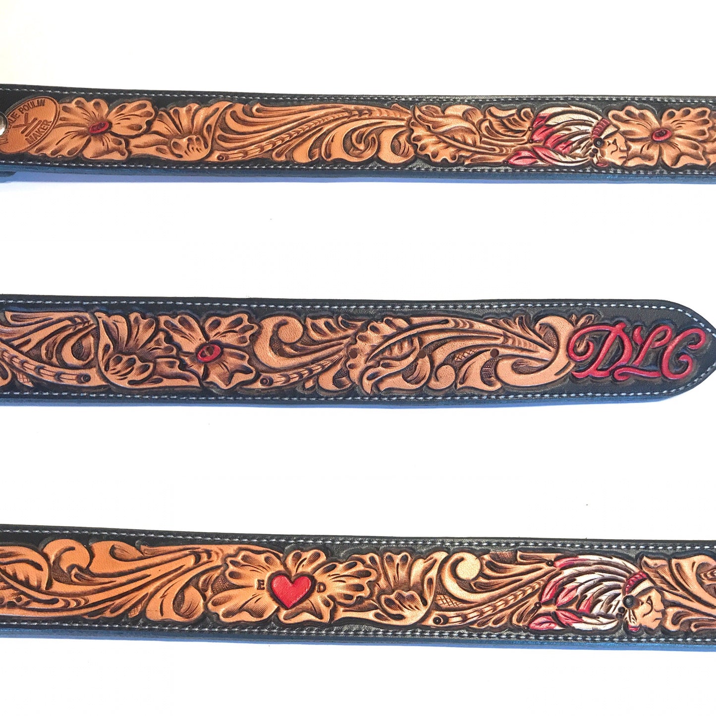 Custom tooled ADULT belt size 26-46